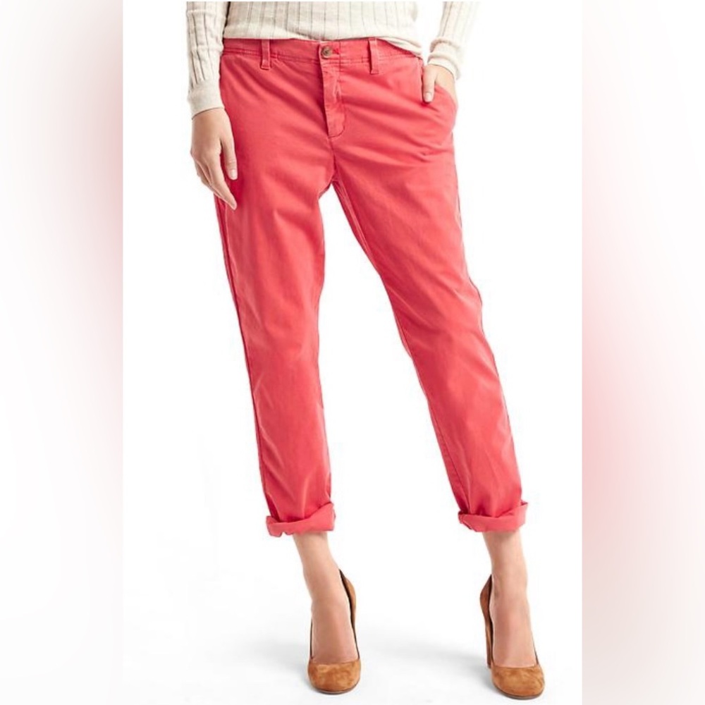 Gap Girlfriend Chino Stretch Pink Pants/size 16